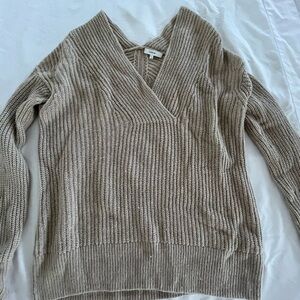 V-Neck Beige Sweater